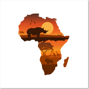 Africa Map Posters and Art